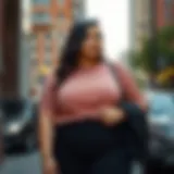 Trendy plus size top paired with stylish accessories
