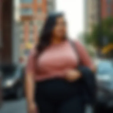 Trendy Plus Size Top with Accessories Trendy plus size top paired with stylish accessories