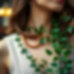 Elegant display of faux ivy strands woven into a fashion accessory