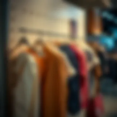 Close-up of a peg wall organizer showcasing a curated selection of fashion items