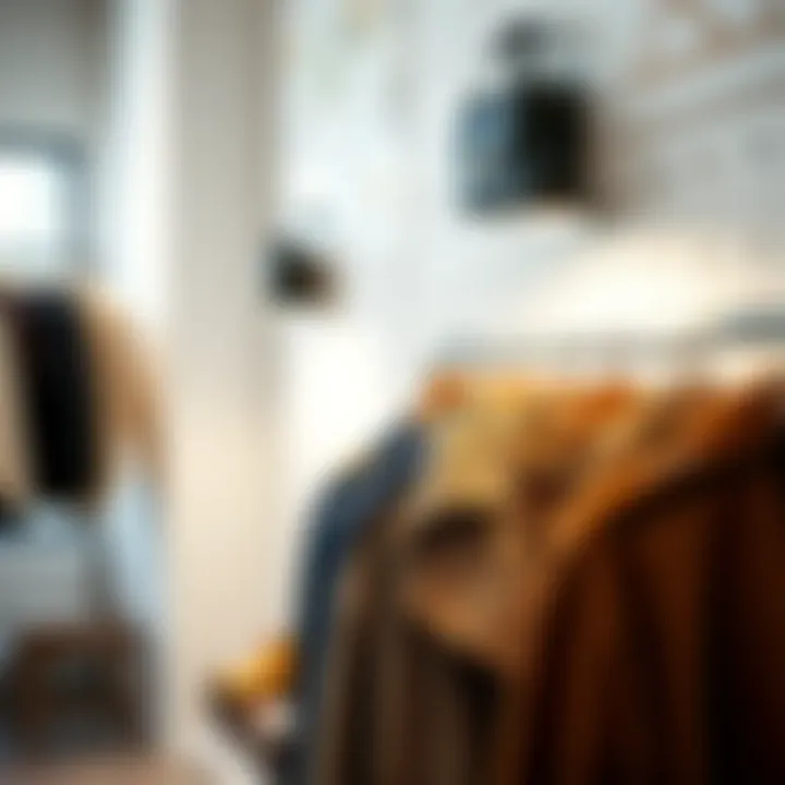 Innovative peg wall design integrating sustainable materials in a fashion setting