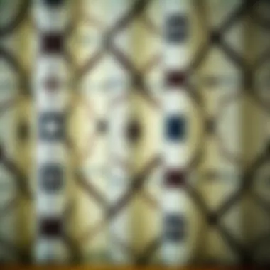 Textural Details of Geometric Patterns Close-up of fabric texture highlighting geometric patterns