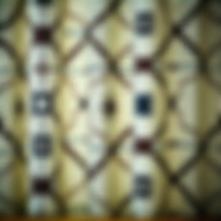 Textural Details of Geometric Patterns Close-up of fabric texture highlighting geometric patterns