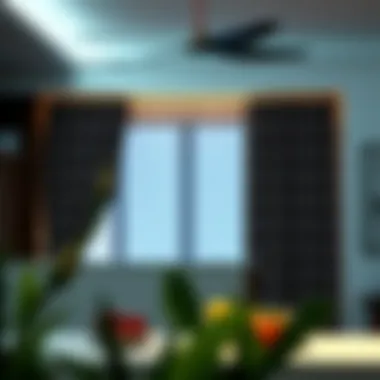 Enhancing Kitchen Ambiance with Geometric Curtains Stylish kitchen featuring geometric curtains enhancing the room's ambiance