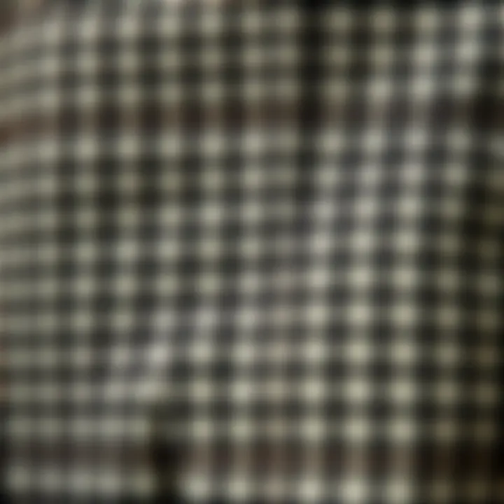 Close-up of houndstooth pattern showcasing fabric texture
