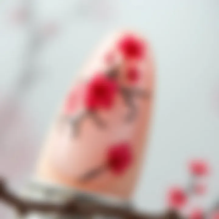 Cherry Blossom Nail Charm Design Elegant Japanese nail charm design featuring cherry blossoms
