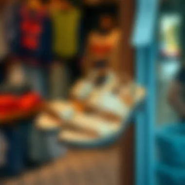 Khaki Sandals in Fashionable Display Stylish khaki sandals displayed on a fashionable background