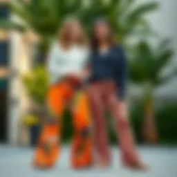 Stylish mommy and me flare pants showcasing vibrant colors and patterns