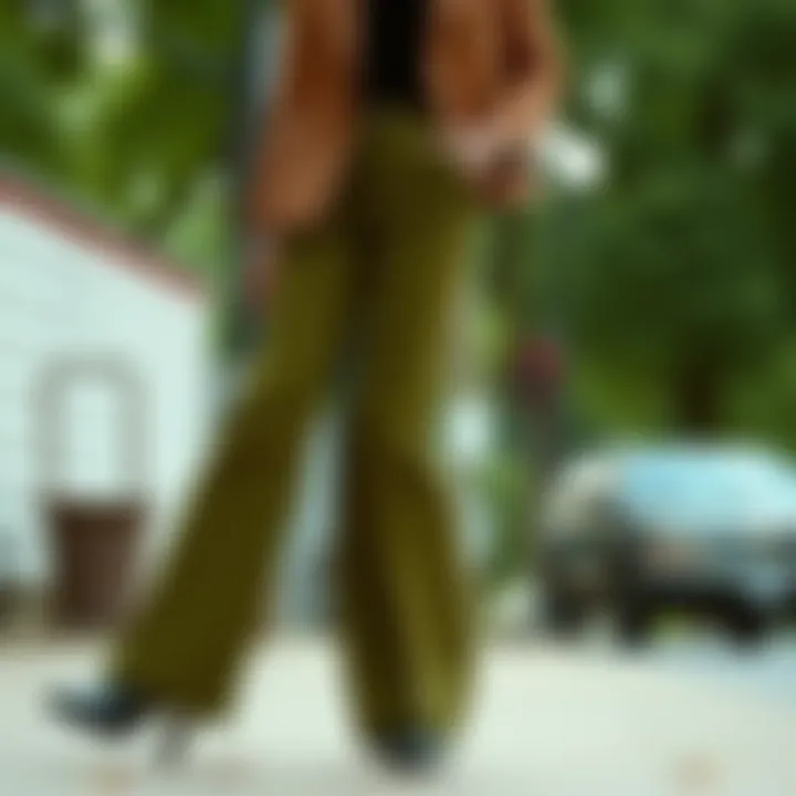 Historical context illustration of 1970s fashion influences on flare pants