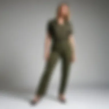 Diverse body types showcasing the olive green straight leg pant silhouette