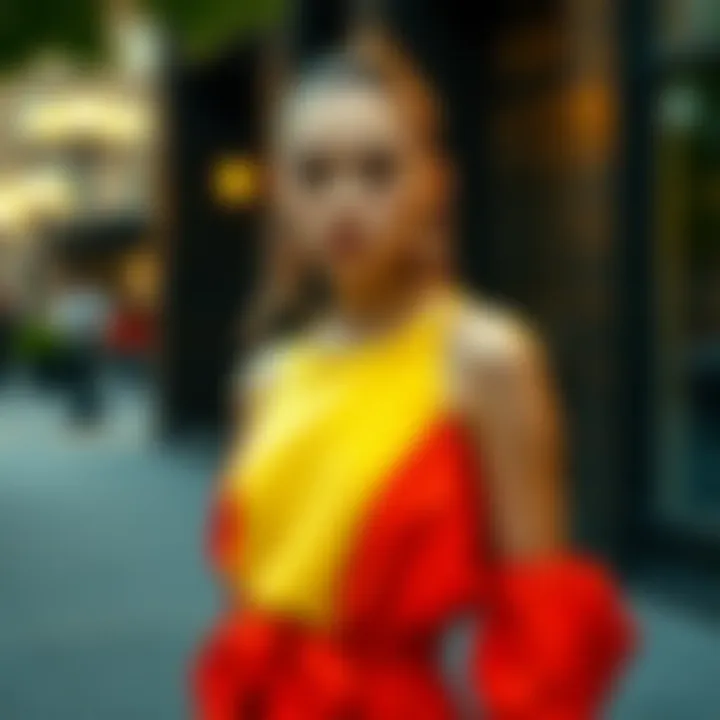 Modern interpretation of the panelled waist dress in vibrant colors