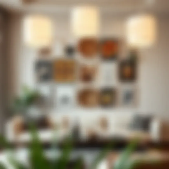 Creative arrangement techniques for wall decor with contrasting elements