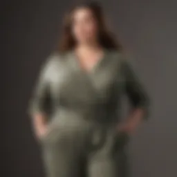 Sophisticated plus size work jumpsuit in a professional setting