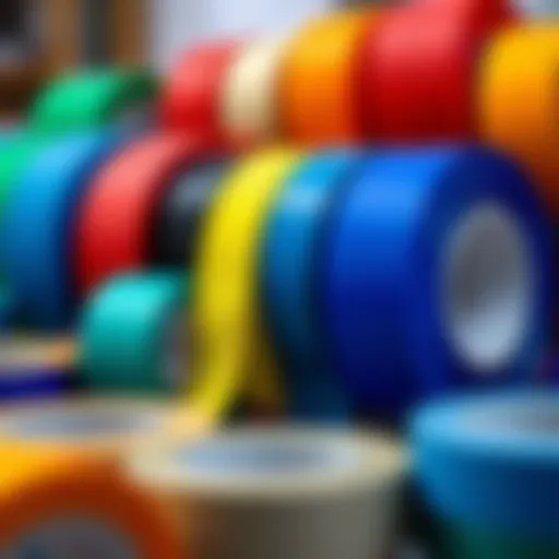 Variety of Reusable Double-Sided Tapes Reusable double-sided tape in various colors and widths on display