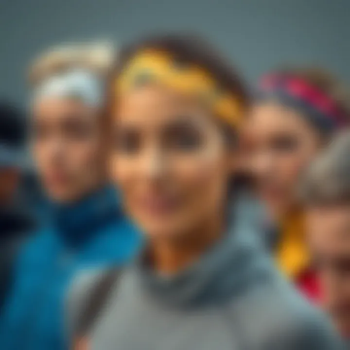 Diverse Running Headband Styles Diverse styles of running headbands complementing various short hairstyles