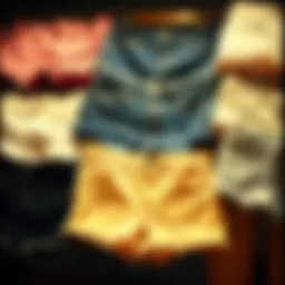 Various styles of girls' shorts displayed together.