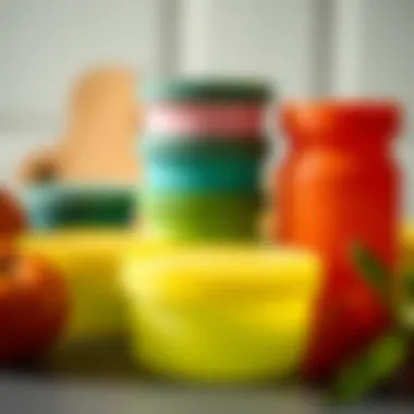 Silicone containers showcasing eco-friendly materials