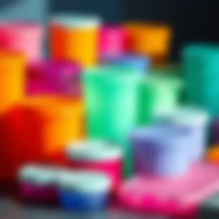 Vibrant silicone travel containers arranged aesthetically