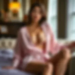 Luxurious silk chemise and robe set displayed elegantly