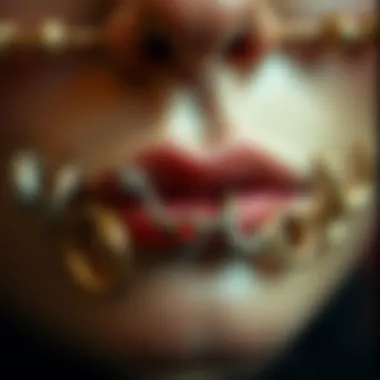 Variety of Snakebite Lip Rings An artistic representation of various snakebite lip rings in different materials and styles.