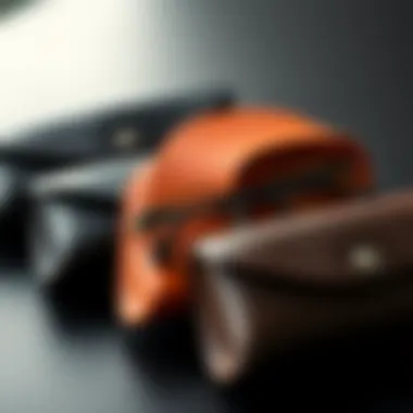 Various leather eyeglass pouches in different colors