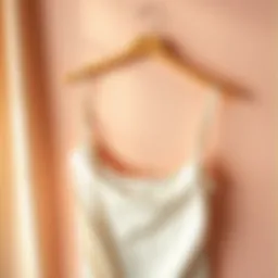 Elegant display of a spaghetti strap babydoll top draped on a pastel background