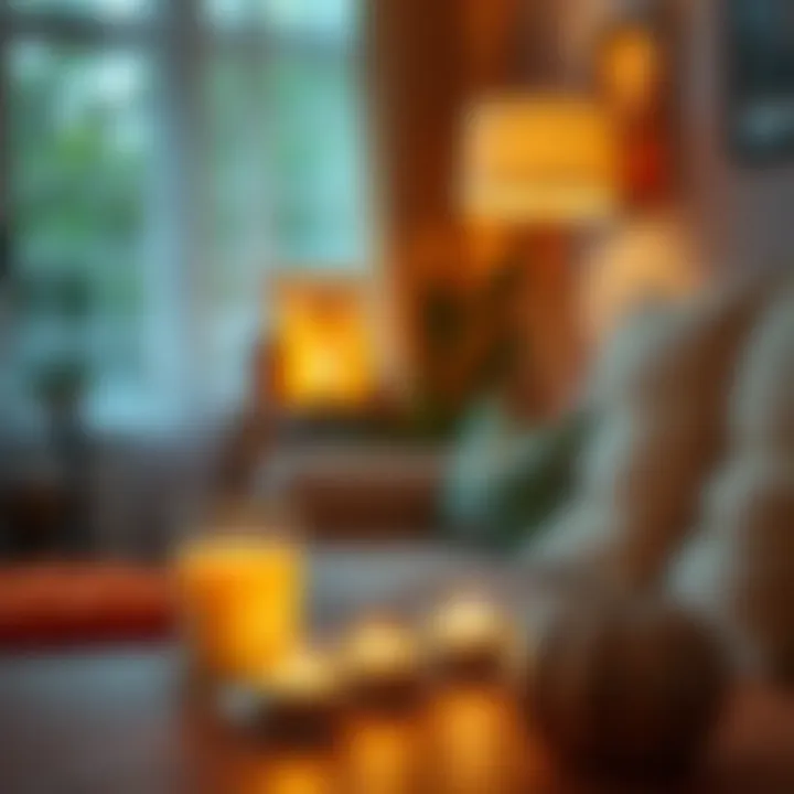 An inviting room ambiance with diffused essential oils and candles