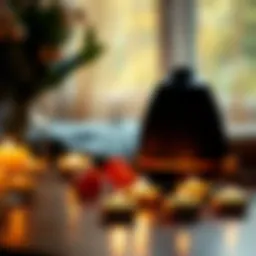 A serene setup featuring tea light candles and an essential oil diffuser