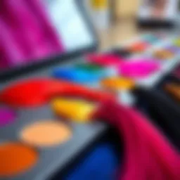 Vibrant temporary comb-in hair color options displayed on a palette showcasing different shades.