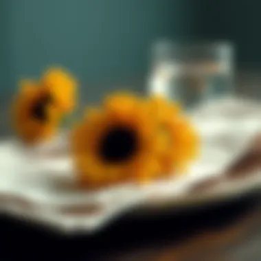 Sustainable materials used in crafting sunflower napkin rings