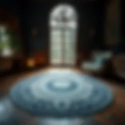 Elegant round turtle rug showcasing intricate patterns