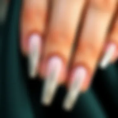 Close-up of an elegant chrome nail design
