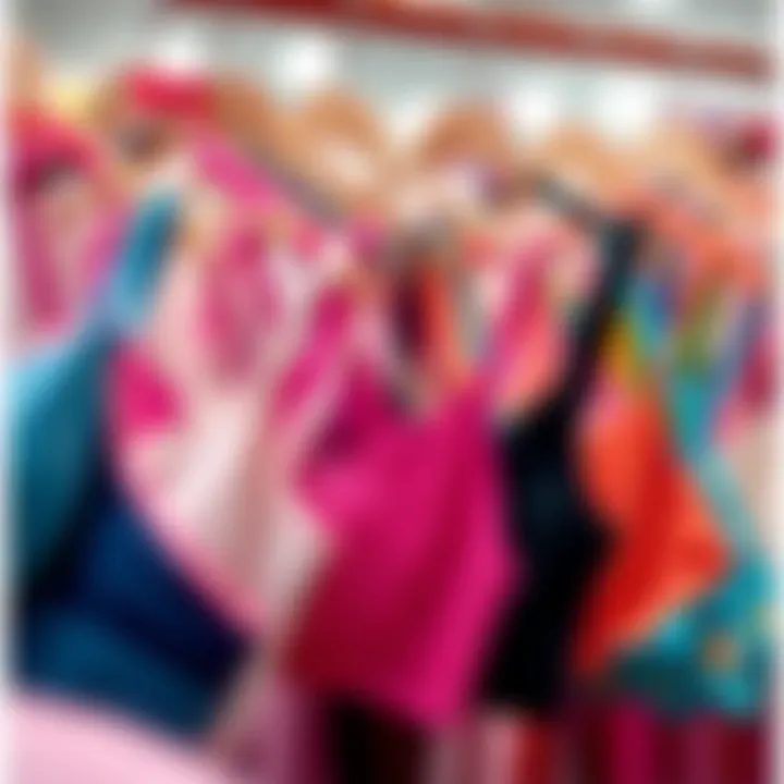 Colorful Variety of Hot Plus Size Bras A variety of colorful hot plus size bras displayed on hangers