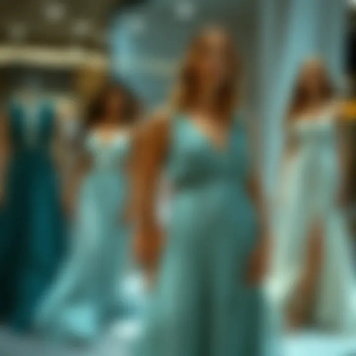 Diverse styling options for flowy dresses in a fashion display