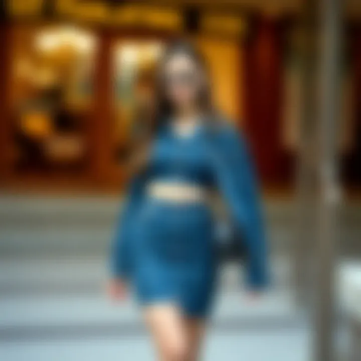 Accessorizing Elegance: Elevating the Look Trendy accessories complementing the two-piece jean skirt set