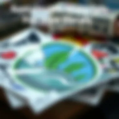 An eco-friendly selection of materials used for producing iron-on decals, emphasizing sustainability