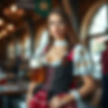 Modern interpretation of the beer maiden costume with contemporary fashion elements