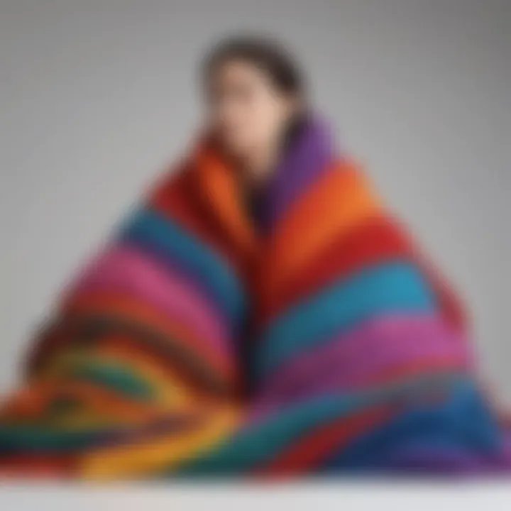 A collection of various designs and colors of big wearable blankets