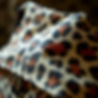 Close-up of cheetah print fabric texture