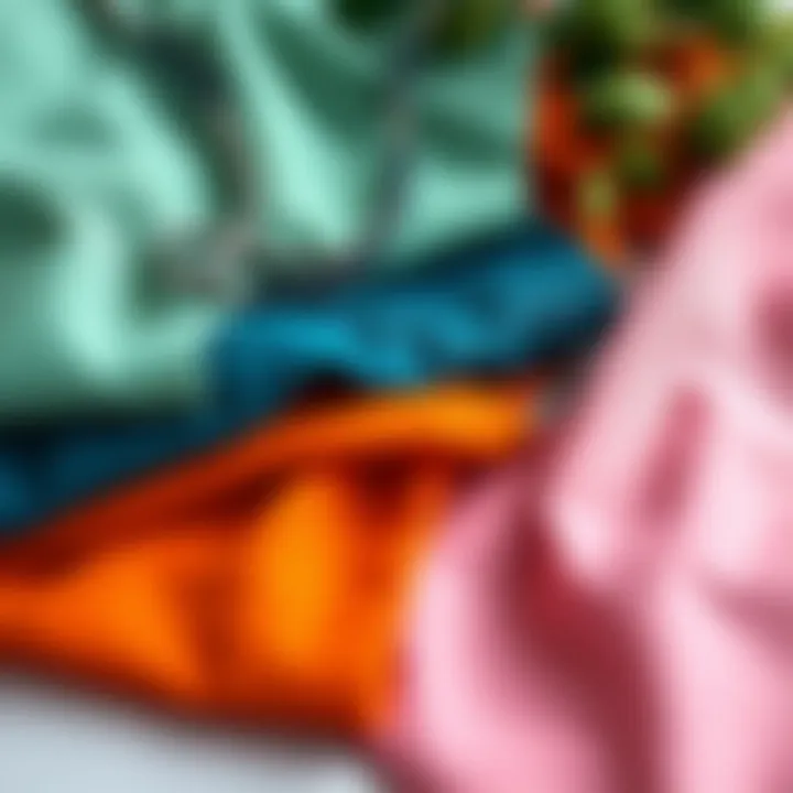 Eco-friendly materials for scrub tops arranged aesthetically