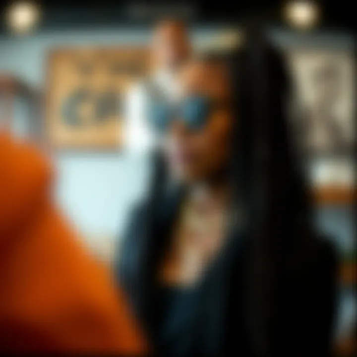 Faux locs being styled with various accessories