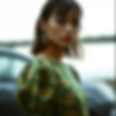 Styling Options for Jacquard Dress Fashionable styling options for a jacquard puff sleeve dress