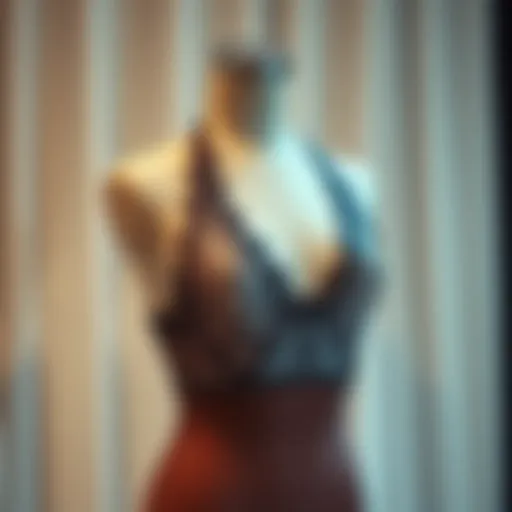 An elegant lace halter teddy displayed on a mannequin.