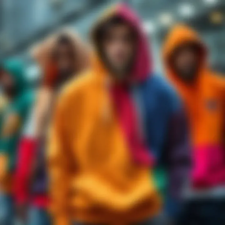 Collage of popular styles featuring multicolor hoodies