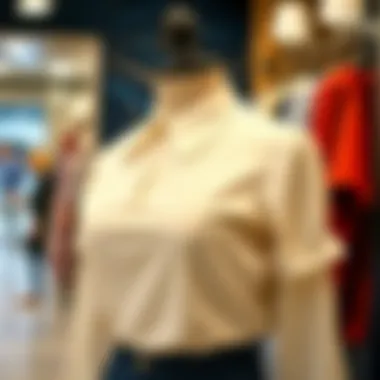 Elegant Display of a Peter Pan Collar Top A stylish Peter Pan collar top elegantly displayed on a mannequin