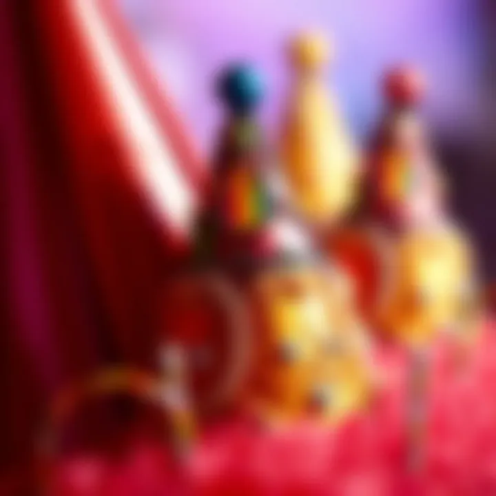 Intricate Designs on a Rainbow Hat Close-up of intricate designs on a rainbow party hat