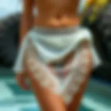 Elegant Sheer Swim Skirt Design Elegant sheer swim skirt showcasing intricate design details