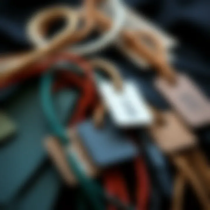 An array of eco-friendly materials used in the production of cord tags, emphasizing sustainability.