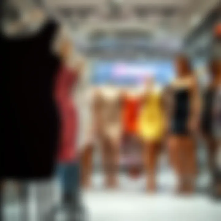 Showcase of Bodycon Mini Dresses in a Boutique A collection of summer bodycon mini dresses displayed in a boutique setting.