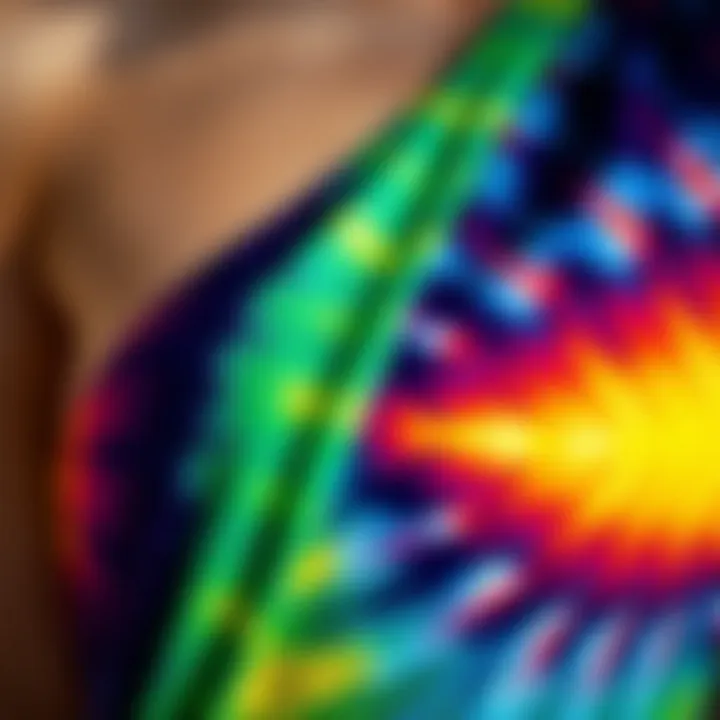 Intricate Tie-Dye Design Patterns Close-up of the intricate tie-dye design showcasing color patterns